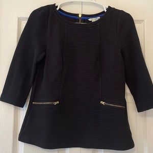Boden knit textured zipper top